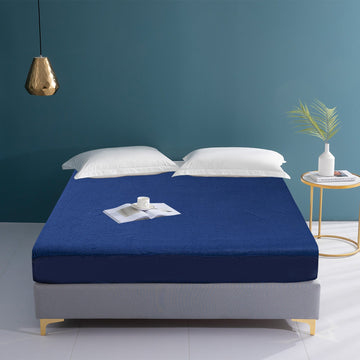 King Waterproof Mattress Cover Blue