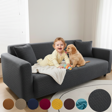 GREY STRIP JACQUARD SOFA COVER