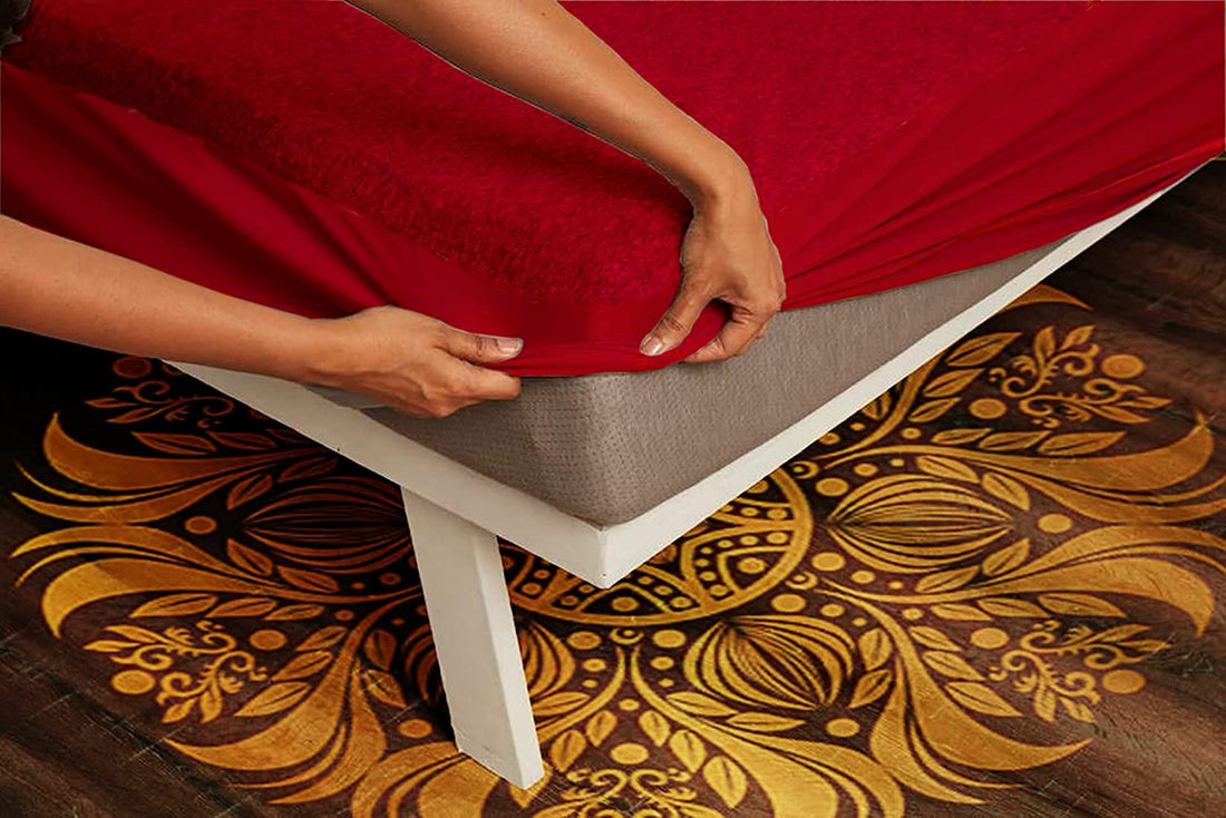 King Waterproof Mattress Cover Mahroon