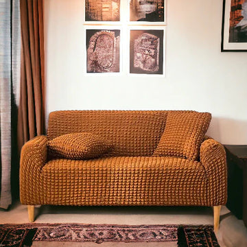 Fitted Style Bubble Stuff Sofa Cover Copper