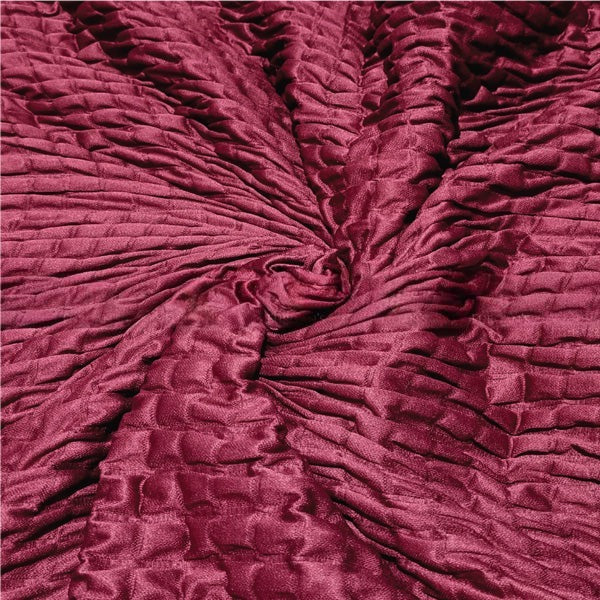 Fitted Style Bubble Stuff Sofa Cover Maroon