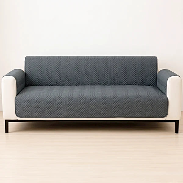 Zigzag Ultrasonic Quilted Sofa Cover Gray