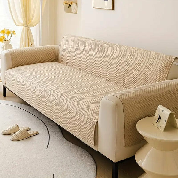 Zigzag Ultrasonic Quilted Sofa Cover Skin